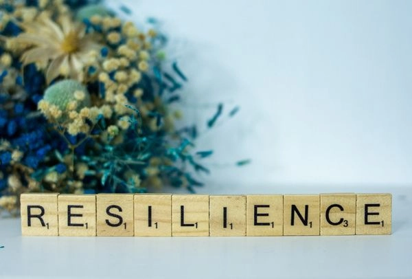The word "Resilience" spelled with scrabble letters