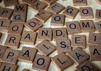Wooden scrabble alphabet letters